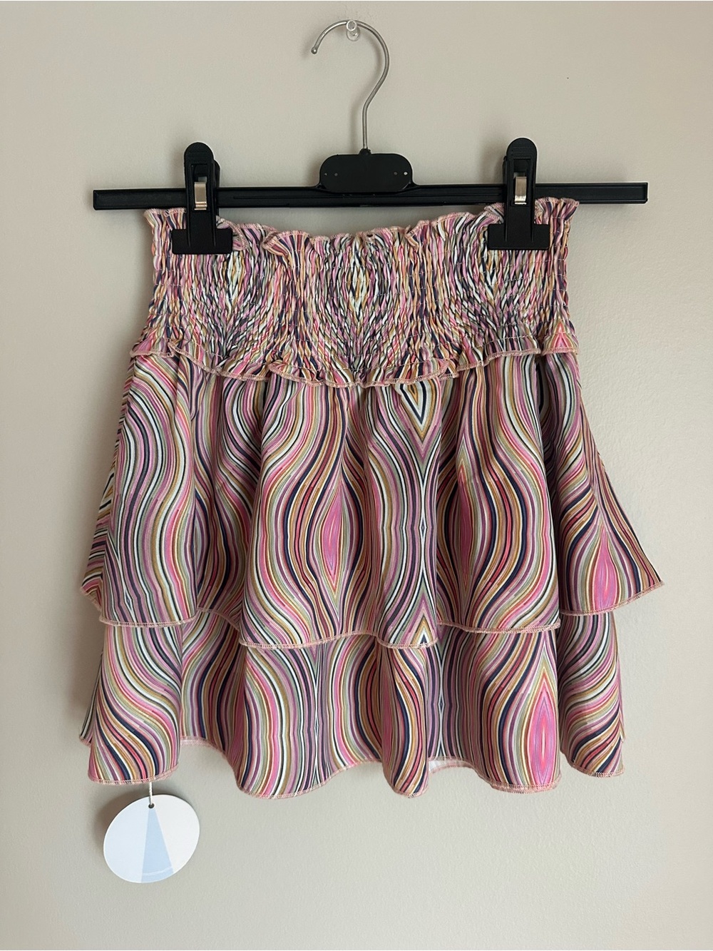NEW Pleat Collection Girls Scottie Skirt- Peacock Size 12 Smocked Elastic Waist